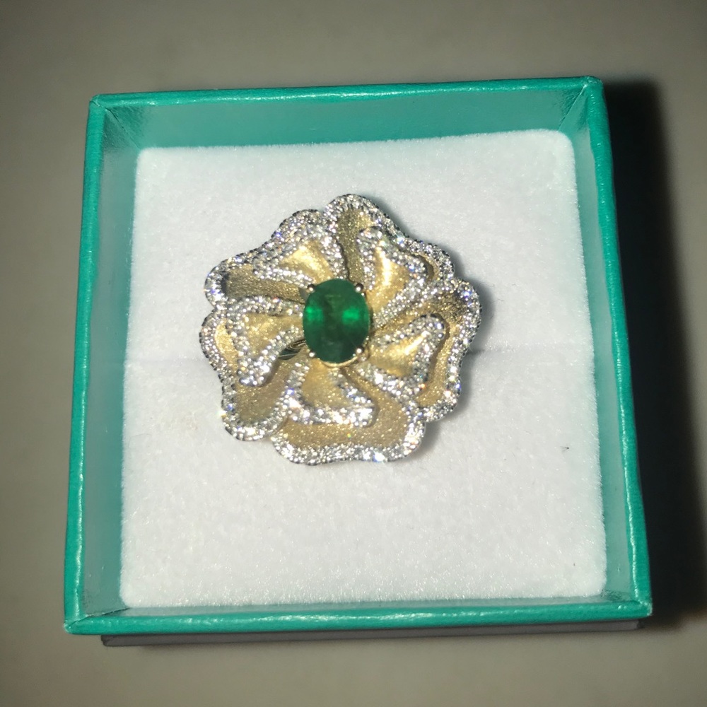 EFFY®Emerald 1-1/6 ct. t.w.&Diamond 1-1/20 ct. t.w